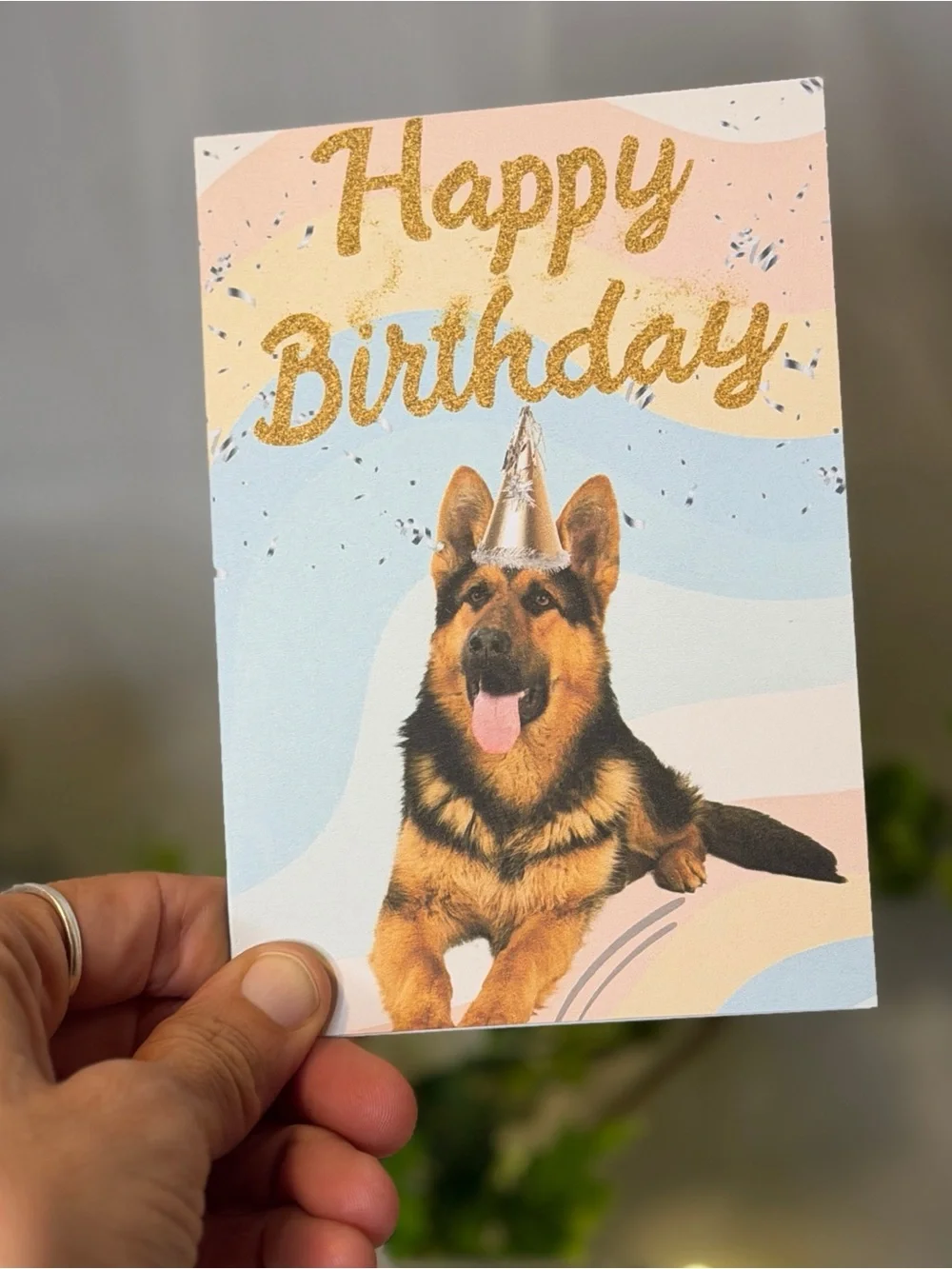 Happy Birthday German Shepherd Greeting Card Set of 15 with Envelopes Blank